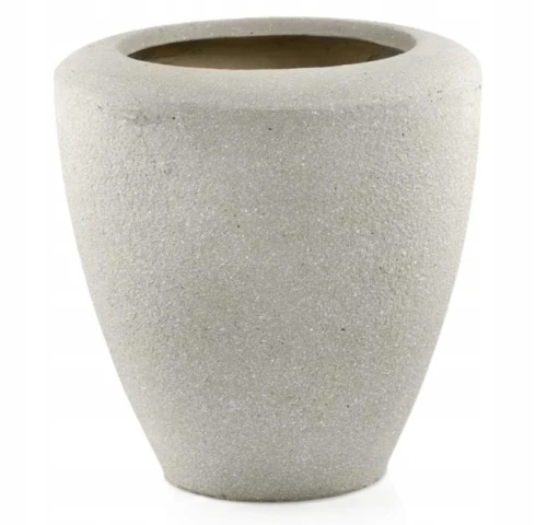 Doniczka ceramiczna osłonka okrągła struktura betonu beżowa 36 cm