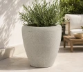 Doniczka ceramiczna osłonka okrągła struktura betonu beżowa 36 cm