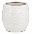 Doniczka ceramiczna osłonka okrągła prążkowana biała 22 cm