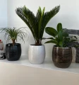 Doniczka ceramiczna osłonka okrągła prążkowana biała 22 cm