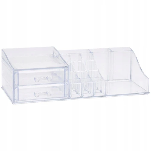 Organizer na kosmetyki plastikowy z przegródkami transparentny 30cm