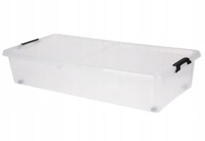 Pudełko do przechowywania plastikowe na kółkach transparentny 77,5x16,5cm