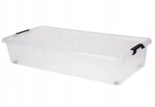 Pudełko do przechowywania plastikowe na kółkach transparentny 77,5x16,5cm