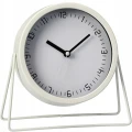 Zegar metalowy stołowy biurkowy minimalistyczny beżowy 18,5cm