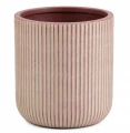 Doniczka ceramiczna osłonka dekoracyjna ryflowana beżowa 31 cm