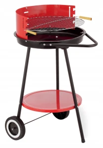 Grill węglowy ogrodowy okrągły stalowy otwarty 42cm