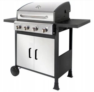 Grill gazowy ogrodowy 4 palniki ruszt żeliwny 2,7kW 118cm