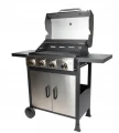 Grill gazowy ogrodowy 4 palniki ruszt żeliwny 2,7kW 118cm