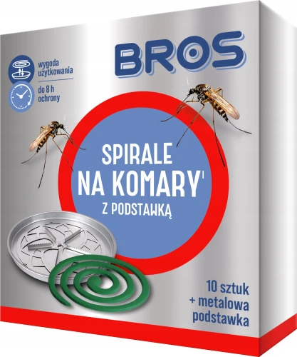 Bros Spirala przeciwko komarom i meszkom z podstawką 10szt