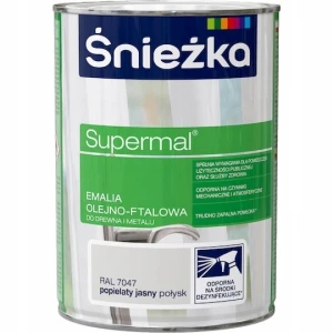 Śnieżka Supermal emalia olejno-ftalowa drewno Popielaty jasny połysk 0,8L