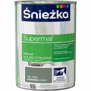 Śnieżka Supermal emalia olejno-ftalowa drewno metal Popielaty połysk 0,8L