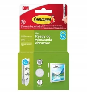 Command 3M Rzepy do wieszania obrazów małe 4 pary do 2 kg
