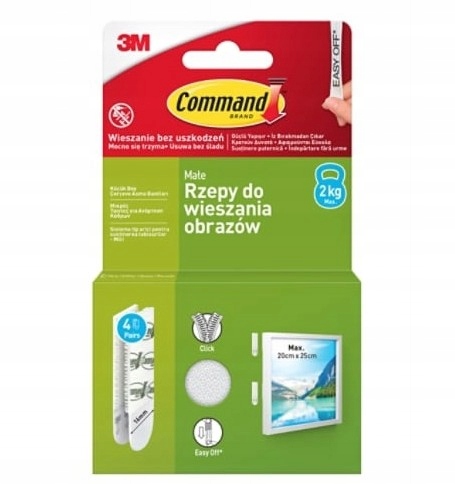Command 3M Rzepy do wieszania obrazów małe 4 pary do 2 kg
