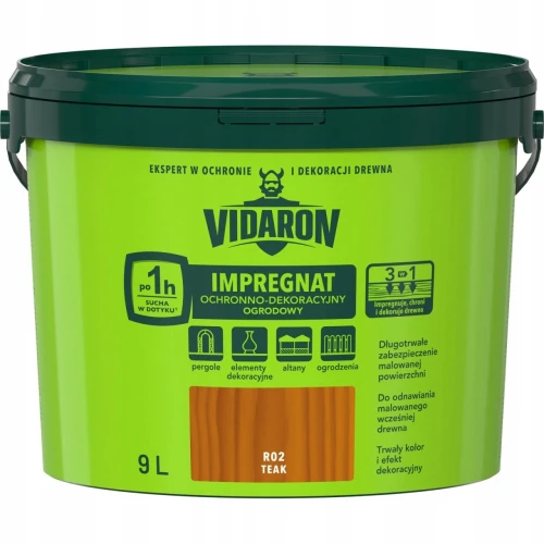 Vidaron Impregnat ochronno-dekoracyjny ogrodowy do drewna Teak 9L