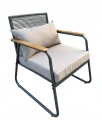 Zestaw mebli ogrodowych sofa 2 fotele i stolik czarny