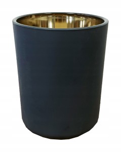 Świecznik szklany glamour na tealight niebieski 12,5x10