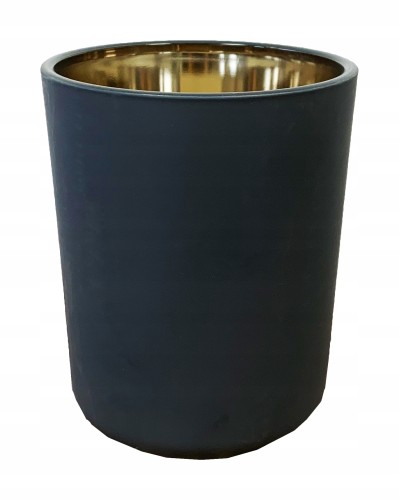 Świecznik szklany glamour na tealight niebieski 12,5x10