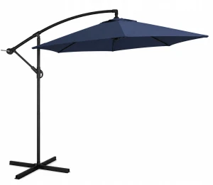 Parasol ogrodowy boczny na stelażu komfortowy cień niebieski 300cm