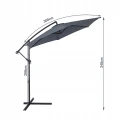 Parasol ogrodowy boczny na stelażu komfortowy cień grafitowy 300cm