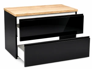 Szafka łazienkowa 80x50 cm wisząca czarny połysk z blatem Modus
