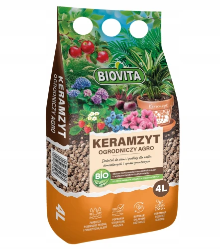 Biovita Keramzyt ogrodniczy 4-8 mm doniczkowy wydajny czysty 4L