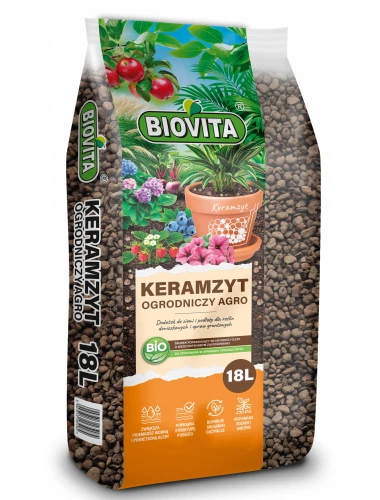 Biovita Keramzyt ogrodniczy 8-16 mm doniczkowy wydajny czysty 18L