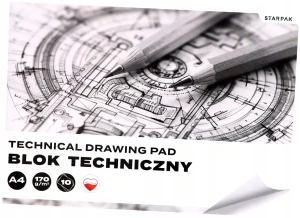 Blok techniczny klasyczny biały A4 10 kartek