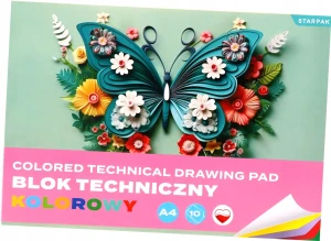 Blok techniczny Motyl kolorowy A4 10 kartek