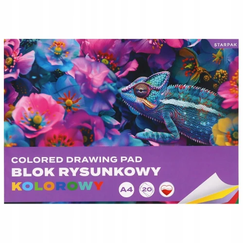 Blok rysunkowy Kameleon kolorowy A4 20 kartek