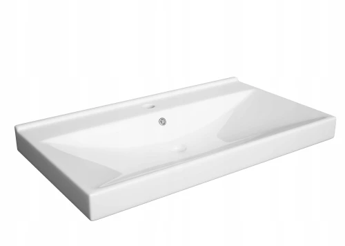 Umywalka nablatowa ceramiczna prostokątna biała 60x45cm