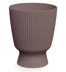 Doniczka plastikowa okrągła osłonka ryflowana marsala 22cm Milly