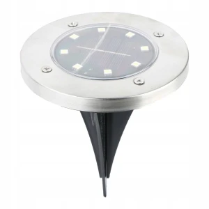 Lampka solarna najazdowa ogrodowa zimna biel srebrna 11,5cm 1szt