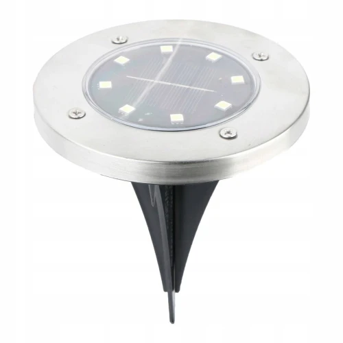 Lampka solarna najazdowa ogrodowa zimna biel srebrna 11,5cm 1szt