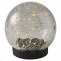 Lampka solarna plastikowa kula transparentna ciepły biały 10cm 1szt