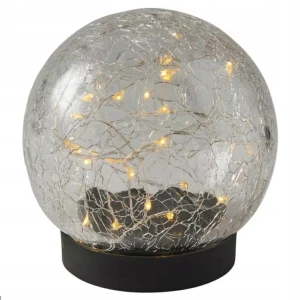 Lampka solarna plastikowa kula transparentna ciepły biały 10cm 1szt