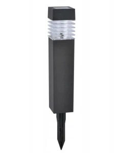 Lampa solarna wbijana ogrodowa zimny biały czarna 39cm 1szt