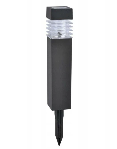 Lampa solarna wbijana ogrodowa zimny biały czarna 39cm 1szt