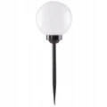 Lampka solarna ogrodowa wbijana kula zimna biel czarna 58cm 1szt