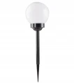 Lampka solarna ogrodowa wbijana kula zimna biel czarna 73cm 1szt