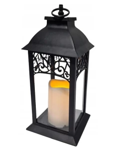 Lampion solarny ogrodowy latarnia tworzywo sztuczne ciepły biały 14x28cm