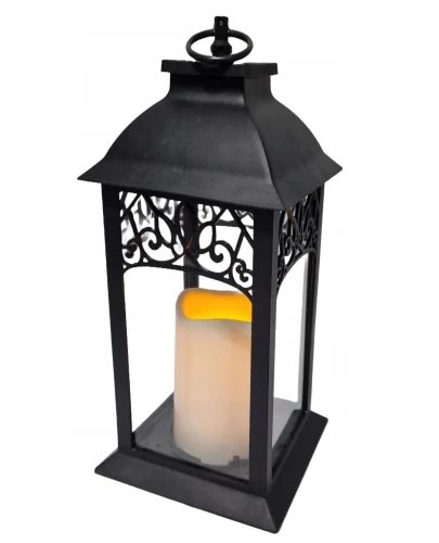 Lampion solarny ogrodowy latarnia tworzywo sztuczne ciepły biały 14x28cm