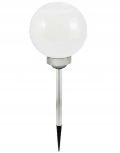Lampka solarna ogrodowa wbijana kula RGB srebrna 22,5cm 1szt