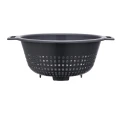 Cedzak durszlak okrągły plastikowy z uchwytami szary 24 cm