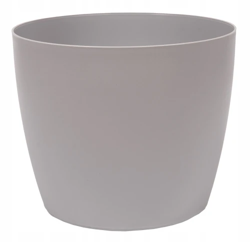 Doniczka plastikowa osłonka okrągła gładka szara 19cm
