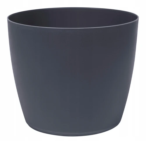 Doniczka plastikowa osłonka okrągła gładka antracyt 15cm