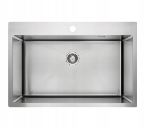 Zlewozmywak stalowy jednokomorowy wpuszczany szczotkowana chrom 76x50,5cm Olfato