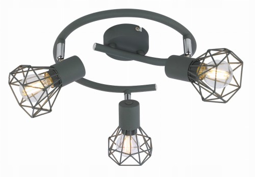 Lampa sufitowa potrójna spirala Verve szary matowy 3xE14