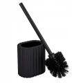 Szczotka łazienkowa WC z pojemnikiem plastikowym ryflowana czarna 39,5cm