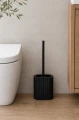 Szczotka łazienkowa WC z pojemnikiem plastikowym ryflowana czarna 39,5cm