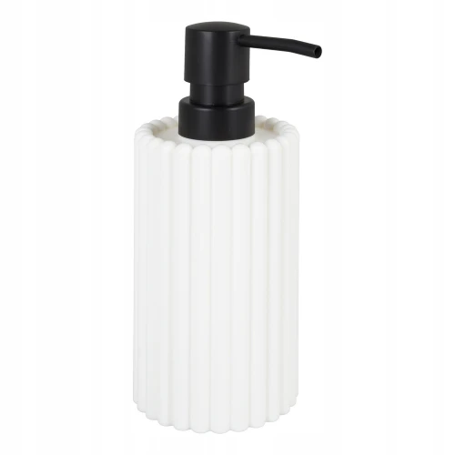 Dozownik do mydła w płynie tworzywo sztuczne ryflowany biały 350ml Ramona